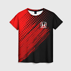 Женская футболка Honda - Red texture