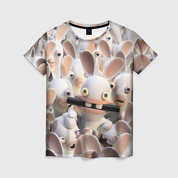 Женская футболка Куча бешеных кроликов