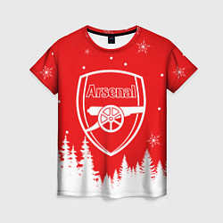 Футболка женская FC ARSENAL WINTER ФК АРСЕНАЛ ЗИМНИЙ СТИЛЬ, цвет: 3D-принт