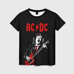 Женская футболка AC DC Ангус Янг гитарист