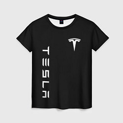 Футболка женская Tesla Тесла логотип и надпись, цвет: 3D-принт