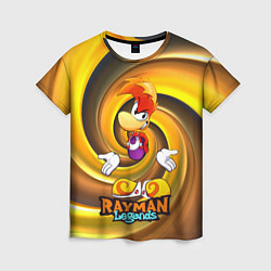 Футболка женская Rayman Legends на фоне желтой спирали, цвет: 3D-принт