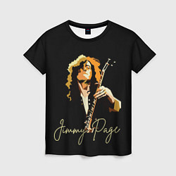 Футболка женская Led Zeppelin Лед Зеппелин Jimmy Page, цвет: 3D-принт