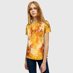 Футболка женская Спортивный камуфляж Пикси - Апельсин, цвет: 3D-принт — фото 2