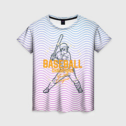 Футболка женская Американский бейсбол, цвет: 3D-принт
