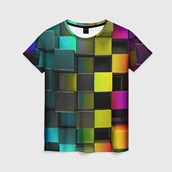 Футболка женская Colored Geometric 3D pattern, цвет: 3D-принт