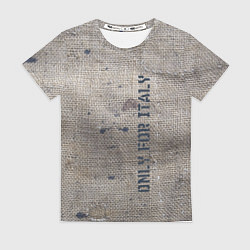 Женская футболка Only for Italy Мешковина Авангард Hype