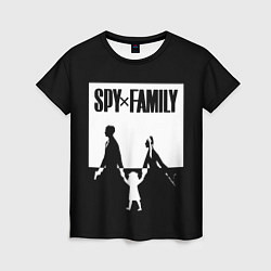 Футболка женская Spy x Family: Семья шпиона черно-белая, цвет: 3D-принт