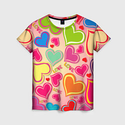 Женская футболка ЛЮБОВНЫЕ СЕРДЕЧКИ LOVE HEARTS