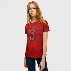 Футболка женская Красный тигр, цвет: 3D-принт — фото 2