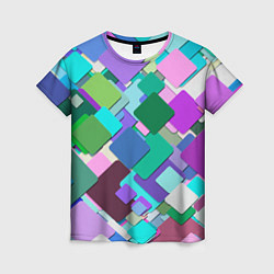 Футболка женская MULTICOLORED SQUARES, цвет: 3D-принт