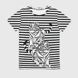 Футболка женская Боевой тигр, цвет: 3D-принт