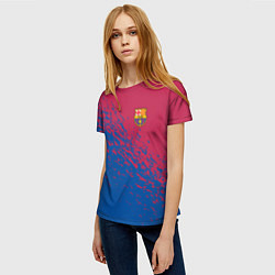 Футболка женская Barcelona маленькое лого, цвет: 3D-принт — фото 2