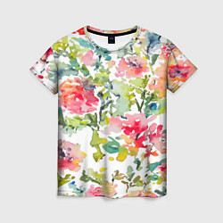 Футболка женская Floral pattern Watercolour Summer, цвет: 3D-принт