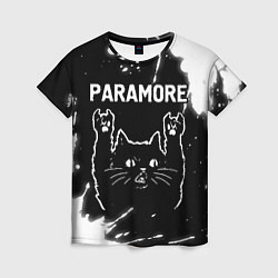 Футболка женская Группа Paramore и Рок Кот, цвет: 3D-принт