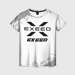 Футболка женская Exeed Speed на светлом фоне со следами шин, цвет: 3D-принт