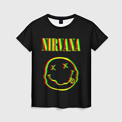 Футболка женская Nirvana глитч, цвет: 3D-принт