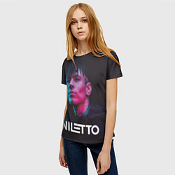 Футболка женская Нилетто - портрет, цвет: 3D-принт — фото 2