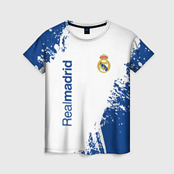 Футболка женская Реал Мадрид краска, цвет: 3D-принт