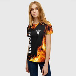 Футболка женская Bon Jovi и Пылающий Огонь, цвет: 3D-принт — фото 2