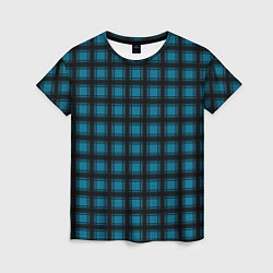 Футболка женская Black and blue plaid, цвет: 3D-принт