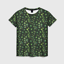 Футболка женская Листья зеленый плюща - паттерн, цвет: 3D-принт