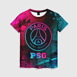 Футболка женская PSG - neon gradient, цвет: 3D-принт