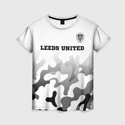 Футболка женская Leeds United sport на светлом фоне: символ сверху, цвет: 3D-принт