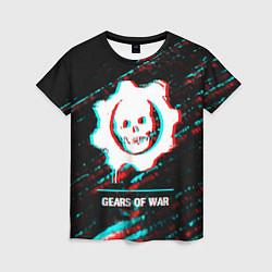 Футболка женская Gears of War в стиле glitch и баги графики на темн, цвет: 3D-принт