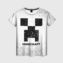 Футболка женская Minecraft с потертостями на светлом фоне, цвет: 3D-принт