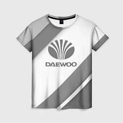 Женская футболка Daewoo - серые полосы