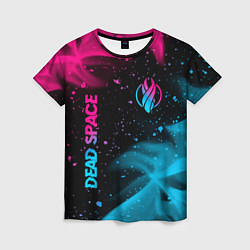 Футболка женская Dead Space - neon gradient: символ и надпись верти, цвет: 3D-принт