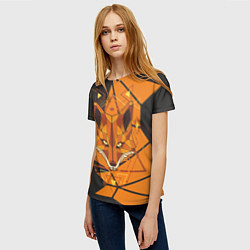 Футболка женская Голова лисы в мозаике, цвет: 3D-принт — фото 2