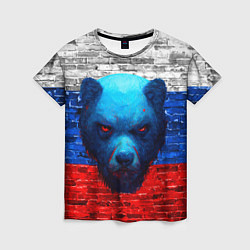 Футболка женская Русский медведь арт, цвет: 3D-принт