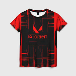 Футболка женская Valorant красные полосы, цвет: 3D-принт