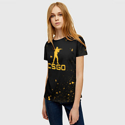 Футболка женская Counter-strike жёлтые брызги, цвет: 3D-принт — фото 2