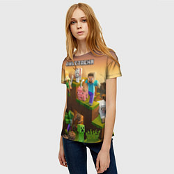 Футболка женская Анастасия Minecraft, цвет: 3D-принт — фото 2