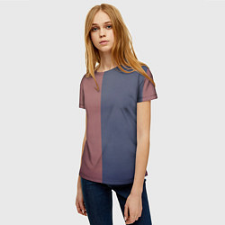 Футболка женская Коричнево-синий комбинированный современный узор, цвет: 3D-принт — фото 2