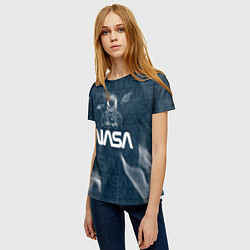 Футболка женская Nasa - космонавт - паттерн, цвет: 3D-принт — фото 2