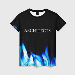 Женская футболка Architects blue fire