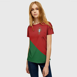 Футболка женская Сборная Португалии форма для чемпионата мира 2022, цвет: 3D-принт — фото 2