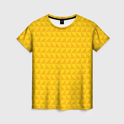 Женская футболка Геометрия - желтые треугольники