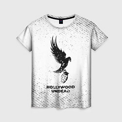 Женская футболка Hollywood Undead с потертостями на светлом фоне