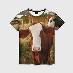 Футболка женская Милая коровка, цвет: 3D-принт