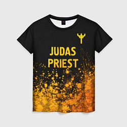 Женская футболка Judas Priest - gold gradient: символ сверху