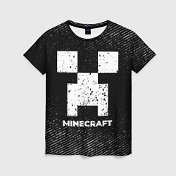 Футболка женская Minecraft с потертостями на темном фоне, цвет: 3D-принт