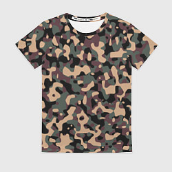 Женская футболка Камуфляж Woodland