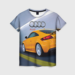 Футболка женская Audi TT мчится в тоннеле, цвет: 3D-принт