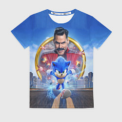 Футболка женская Соник и доктор Эггман, цвет: 3D-принт
