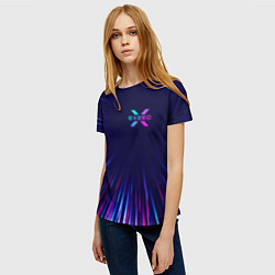 Футболка женская Exeed neon speed lines, цвет: 3D-принт — фото 2